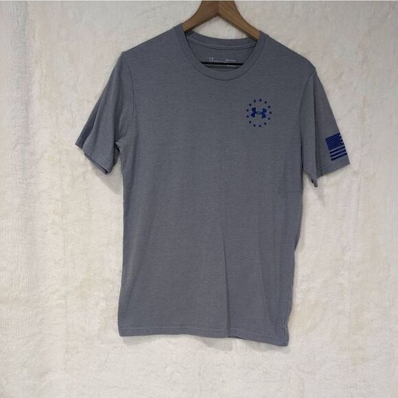 Under Armour Mens Freedom Flag T Shirt Gray Small - Picture 1 of 5